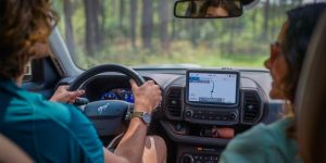 2024 Ford Bronco Sport interior view of front seats with driver and copilot | Lanham, MD