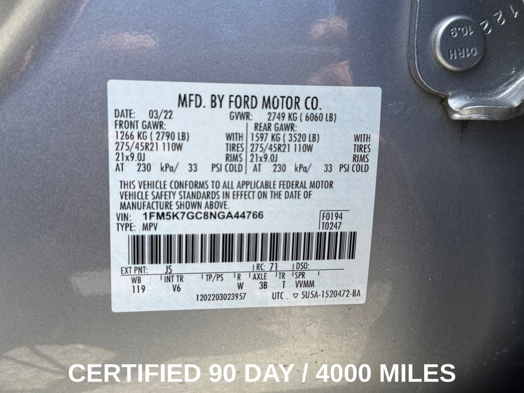 2022 Ford Explorer ST (Twin Panel Moonroof)