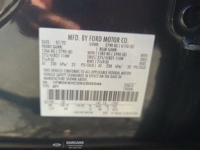 2022 Ford Explorer Platinum