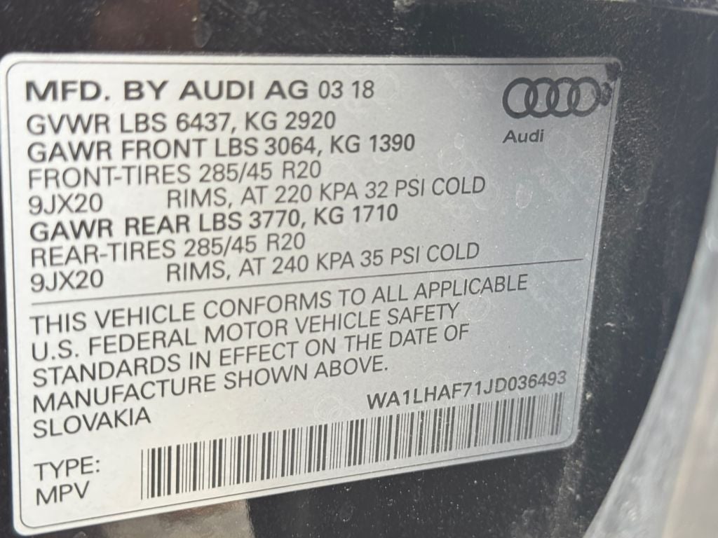 2018 Audi Q7 2.0T Premium Plus quattro