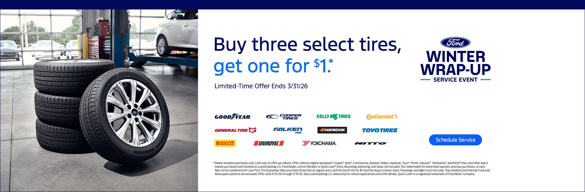 Buy 3 Select Tires, get the 4th for $1