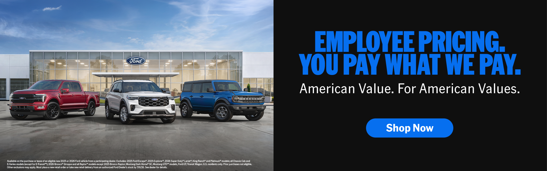 Employee Pricing. You Pay What We Pay.