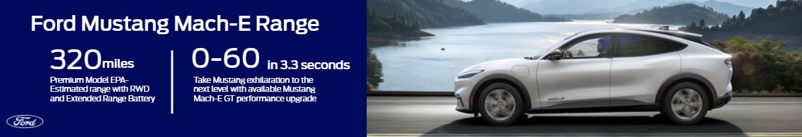 2024 Ford Mustang Mach-E EV Banner with range information Lanham, MD